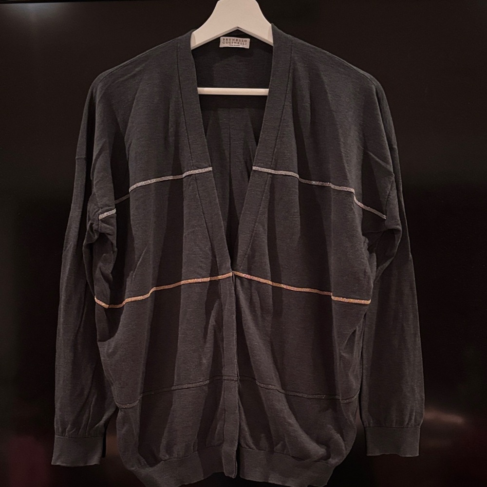 Brunello Cucinelli Sweater with gold and silver accent